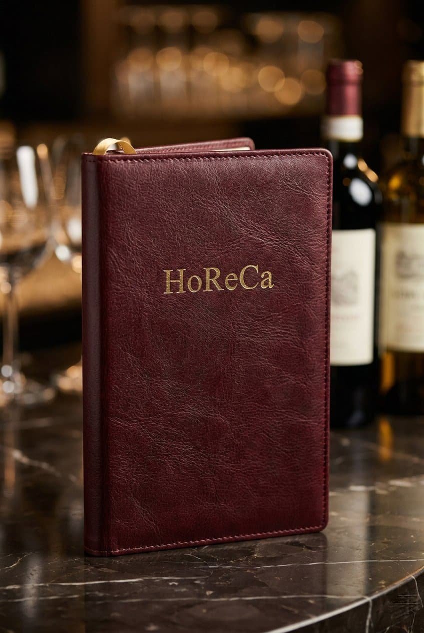 Burgundy leather wine list cover